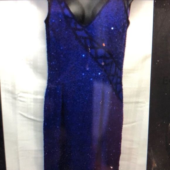 Scala 💯 Silk Beaded Size L Blue and Black beads - Picture 2 of 13